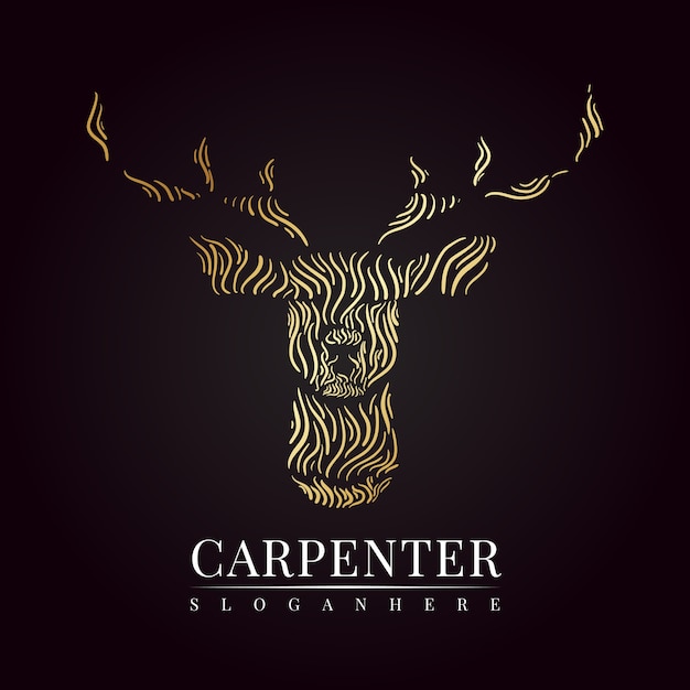 Logotipo golden wood deer