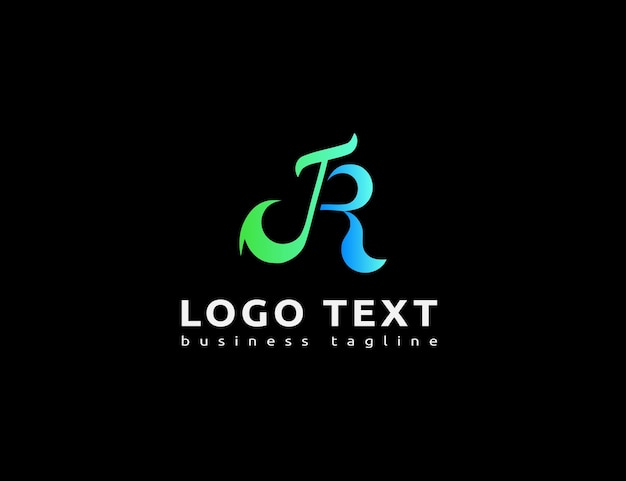 Vetor logotipo gradiente com letra abstrata tr elegante logotipo de moda de luxo