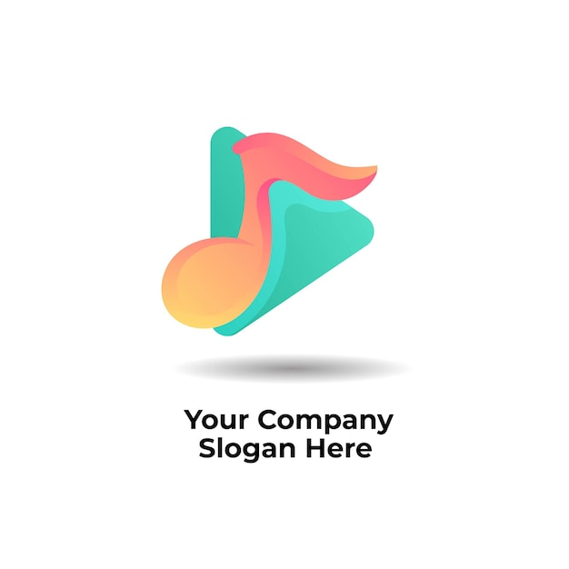 Logotipo gradiente de música para empresa de negócios
