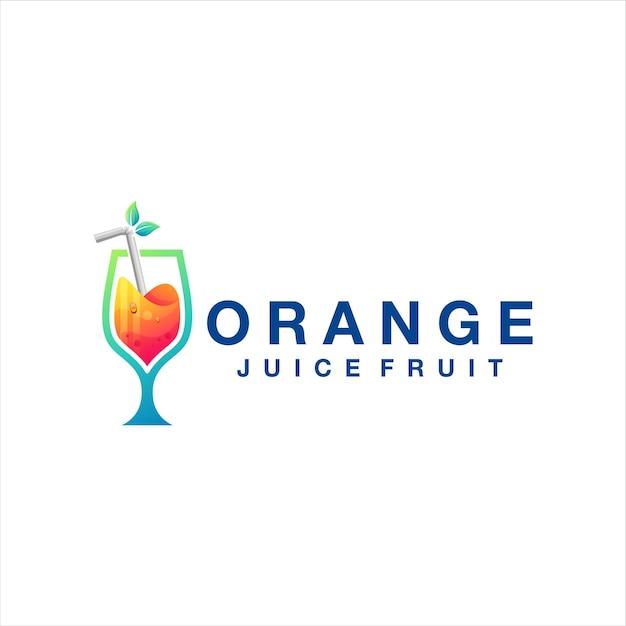 Logotipo gradiente de suco de laranja