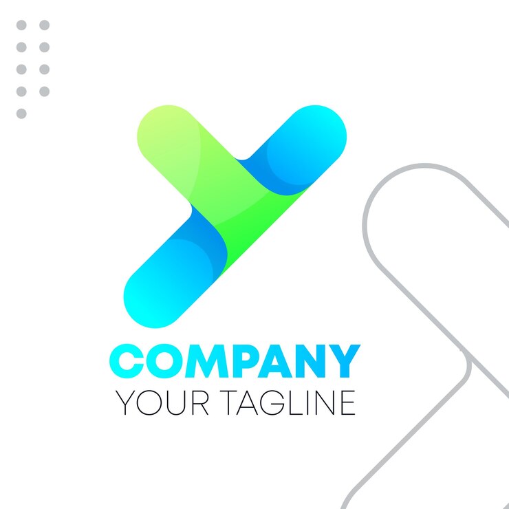 Logotipo gradiente moderno letra Y