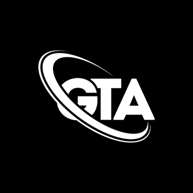 Logotipo gta letra gta letra logotipo design iniciais logotipo gta ligado com círculo e maiúsculas monograma logotipo gta tipografia para negócios de tecnologia e marca imobiliária