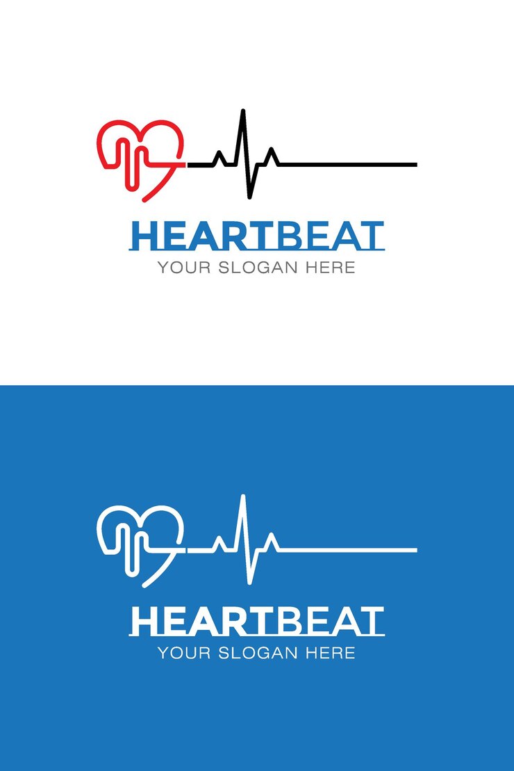Vetor logotipo heartbeat para saúde médica e hospitais