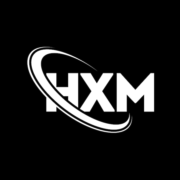 Vetor logotipo hxm hxm letra hxm logotipo design iniciais logo hxm ligado com círculo e letras maiúsculas logotipo h xm tipografia para negócios de tecnologia e marca imobiliária