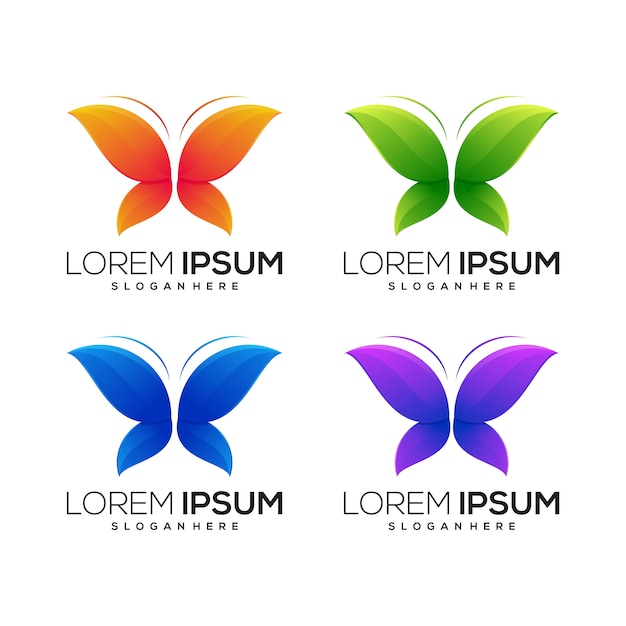 logotipo ícone borboleta animal design