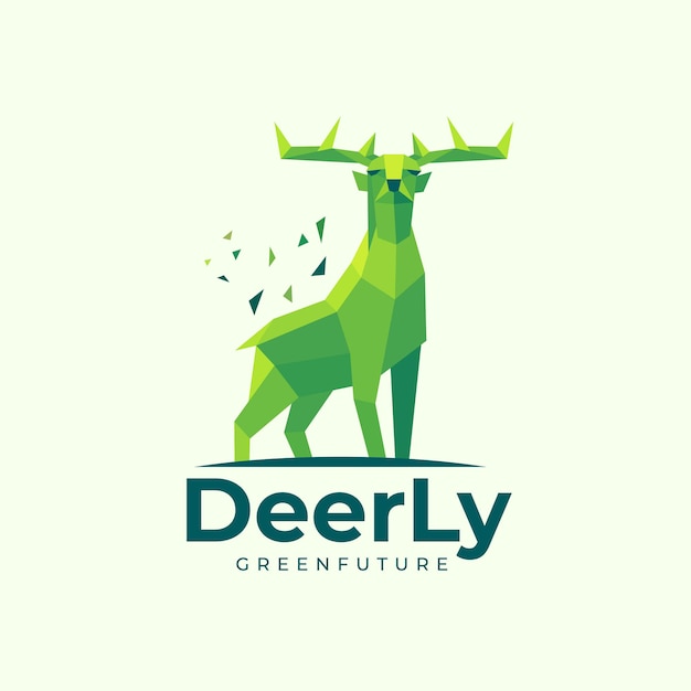 Logotipo ilustração deer low poly style.