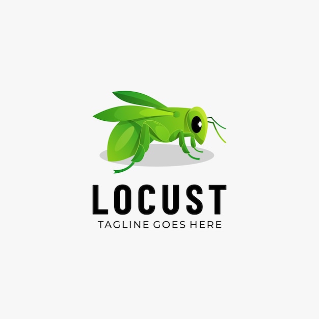 Vetor logotipo ilustração locust gradient estilo colorido.