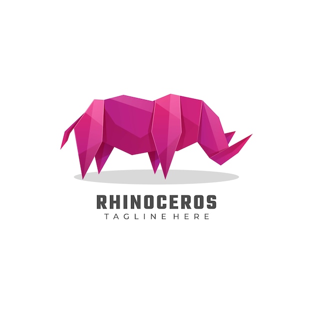 Logotipo ilustração rhino gradient colorful style.