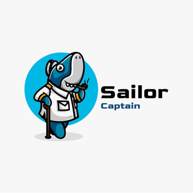 Logotipo ilustração sailor captain mascot cartoon style.