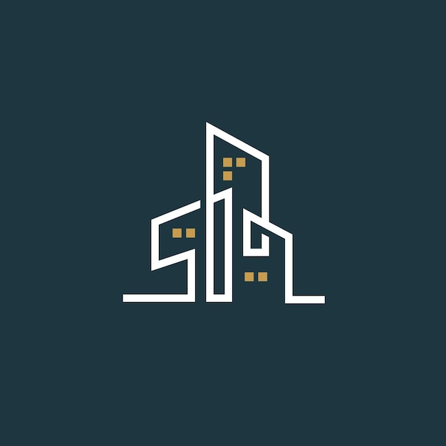 Logotipo imobiliário com a letra r conceito logotipo sr