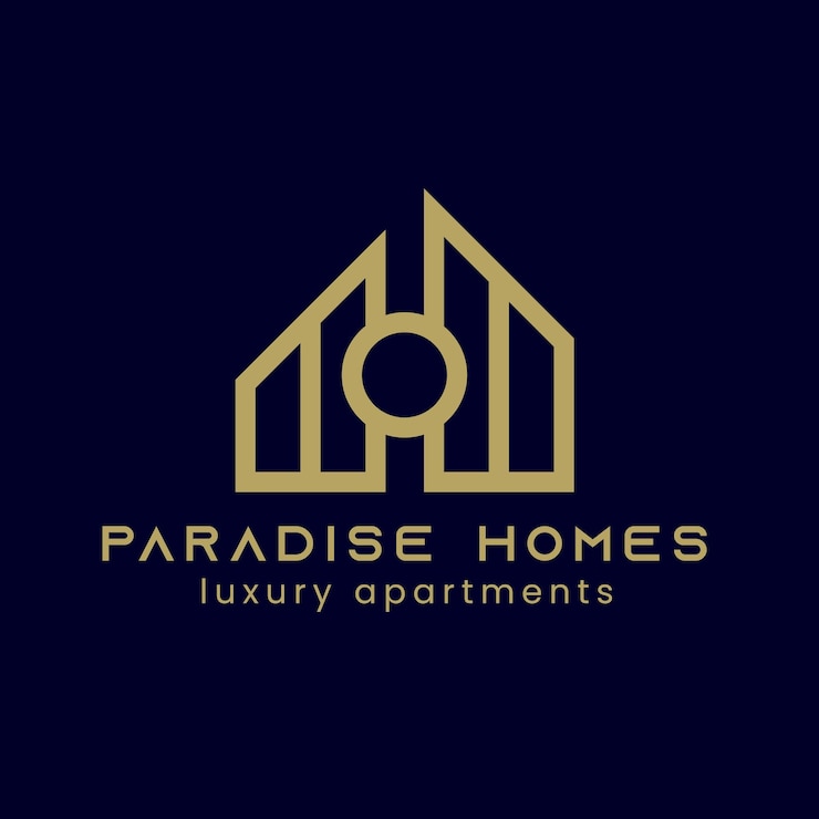 Logotipo imobiliário corporativo moderno na cor dourada