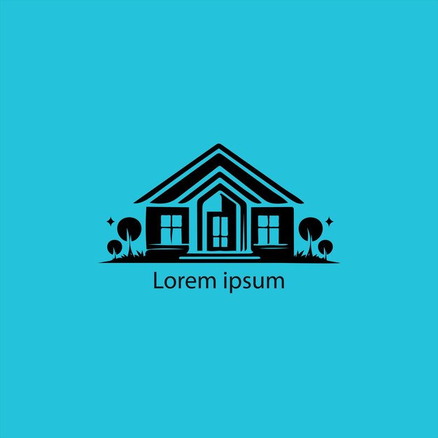 Logotipo imobiliário preto com fundo branco