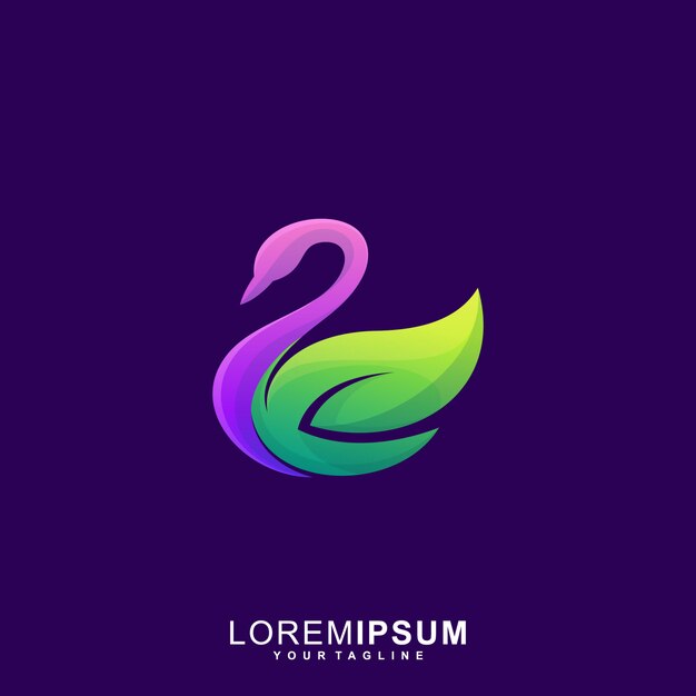 Logotipo impressionante do prêmio da folha da cisne