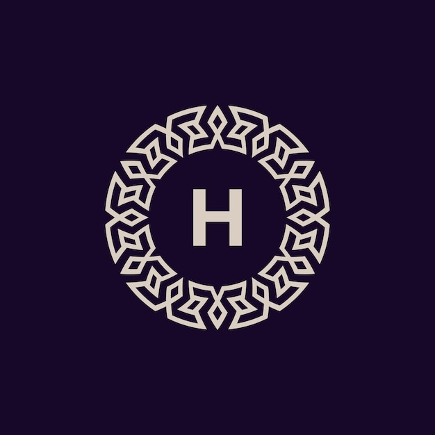 Vetor logotipo iniciais letra h emblema de círculo elegante e moderno.