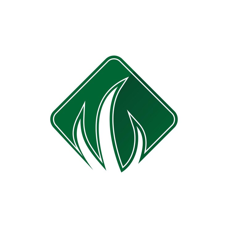 Vetor logotipo inicial da letra m elemento de vetor de grama