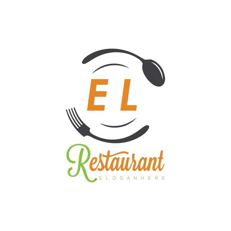 Vetor logotipo inicial de monograma el com restaurante forma de círculo culinário desenho do logotipo taste of tradition