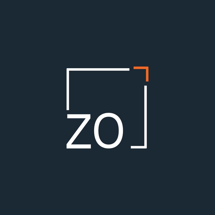 Vetor logotipo inicial de monograma zo com design de estilo quadrado
