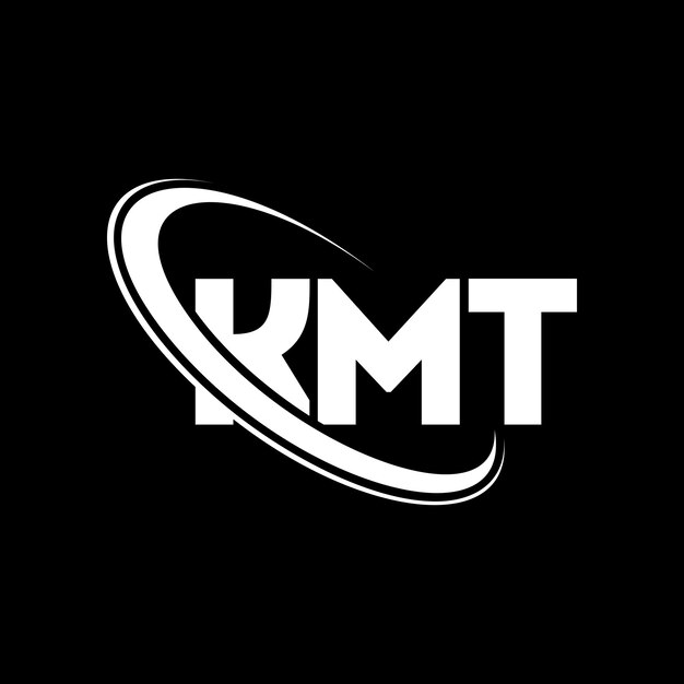 Vetor logotipo kmt design de letra kmt iniciais logo kmt ligado com círculo e letras maiúsculas logotipo de monograma kmt tipografia para negócios de tecnologia e marca imobiliária