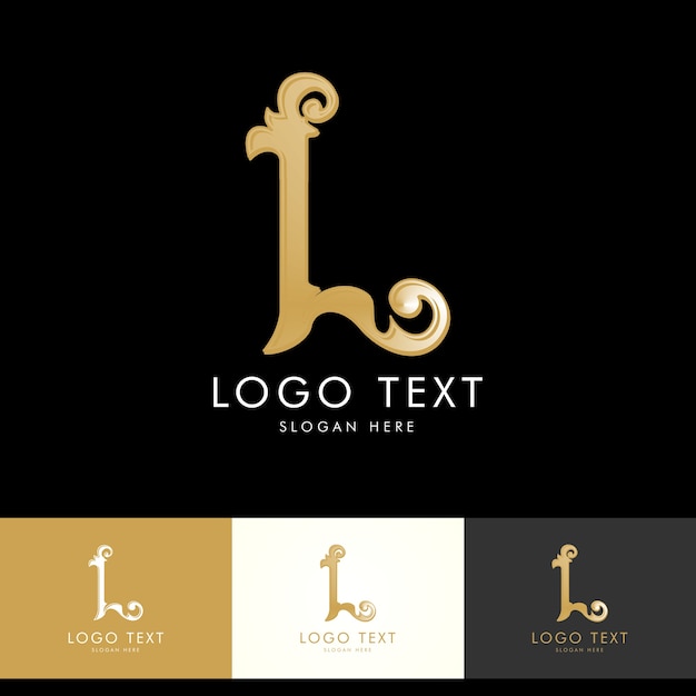 Logotipo l, monograma l, ouro, vector l, logo design