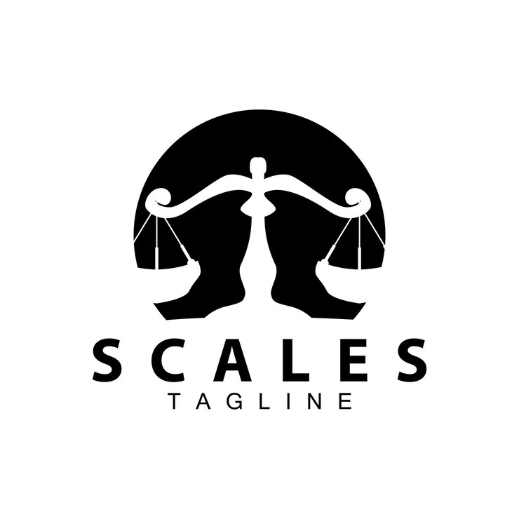 Vetor logotipo legal de escala simples tribunal de justiça modelo de silhueta preta simples design vetorial