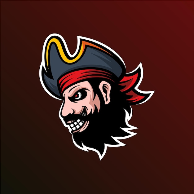 Vetor logotipo legal do pirata assustador
