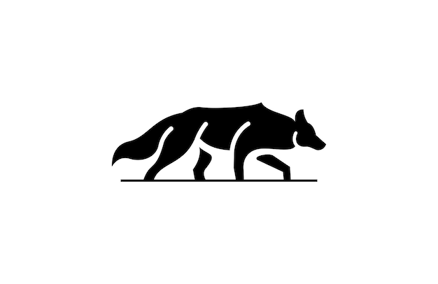 Logotipo lobo cão silhueta ousada