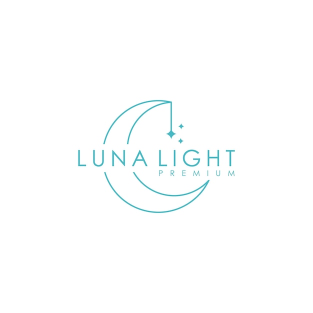 Logotipo luna com modelo de design de brilho