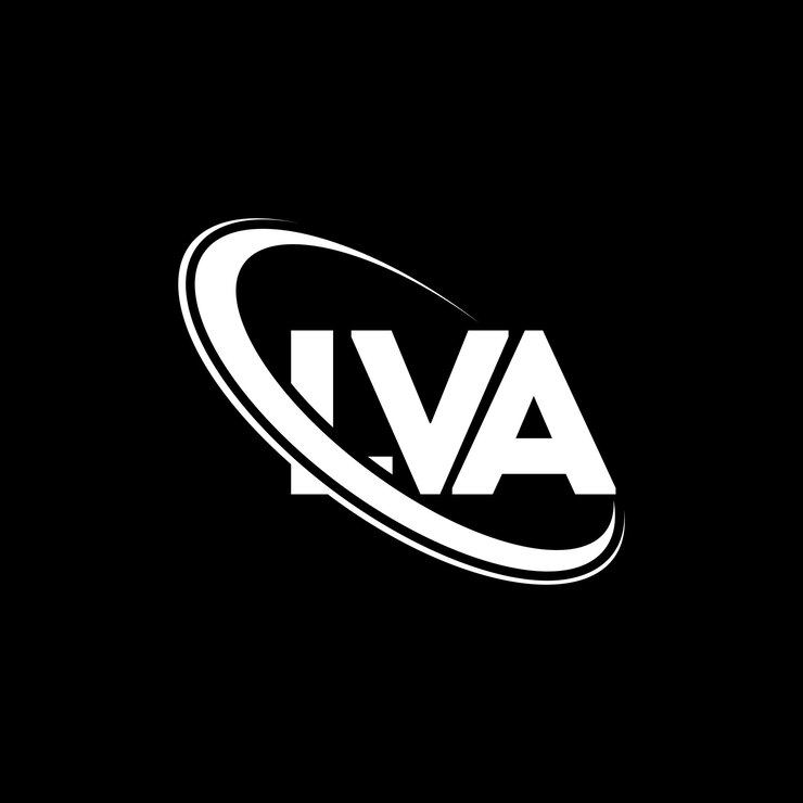 Vetor logotipo lva lva letra lva letra logotipo design iniciais lva logotipo ligado com círculo e maiúsculas monograma logotipo lva tipografia para negócios de tecnologia e marca imobiliária