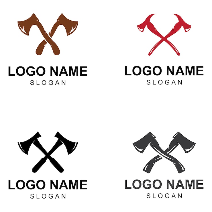 Vetor logotipo machado de machado com modelo de ilustração vetorial de design de conceito