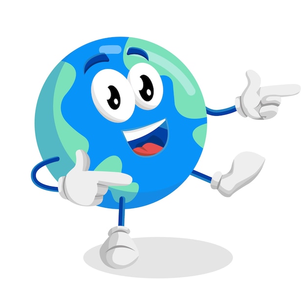Logotipo Mascote da Terra Hi pose
