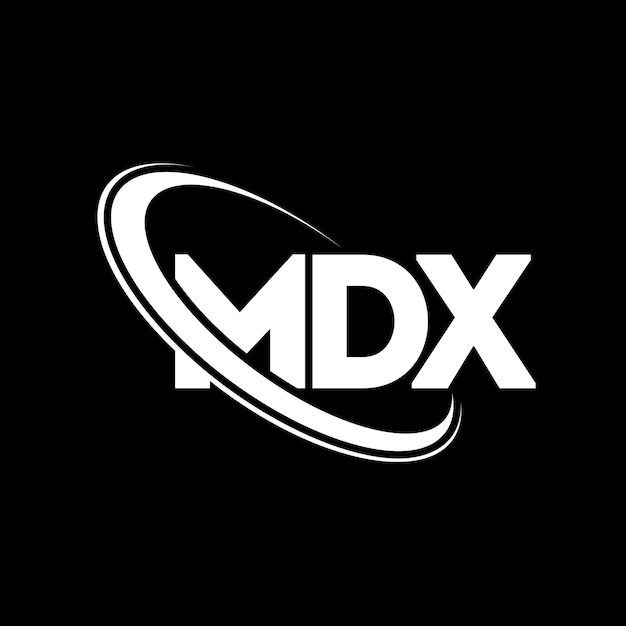 Vetor logotipo mdx letra mdx letra logotipo design iniciais logotipo mdx ligado com círculo e maiúsculas monograma logotipo md x tipografia para negócios de tecnologia e marca imobiliária