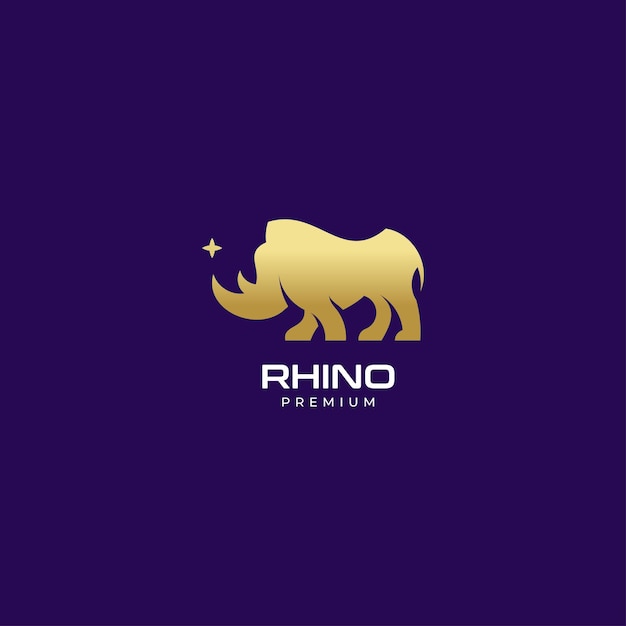 Vetor logotipo minimal golden rhino