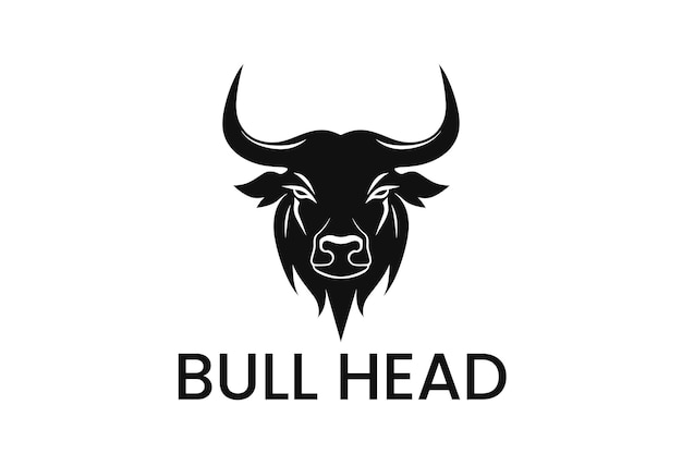 Vetor logotipo minimalista de cabeça de touro