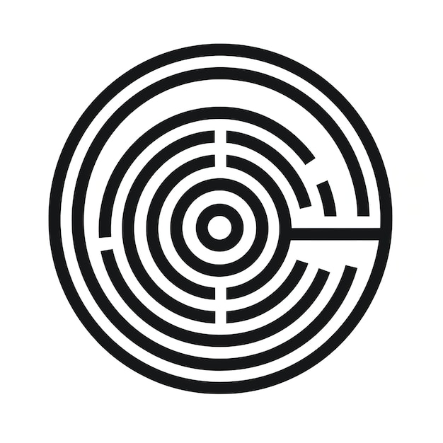 Logotipo minimalista de labirinto simples