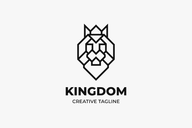 Logotipo minimalista do lion head