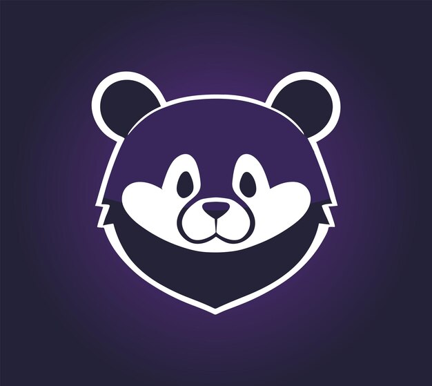 Logotipo minimalista do panda vetorial