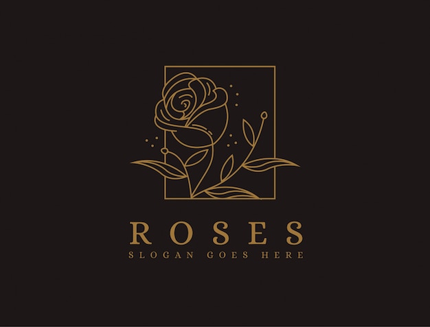 Logotipo minimalista rosa de luxo