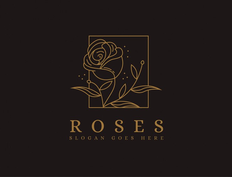 Vetor logotipo minimalista rosa de luxo