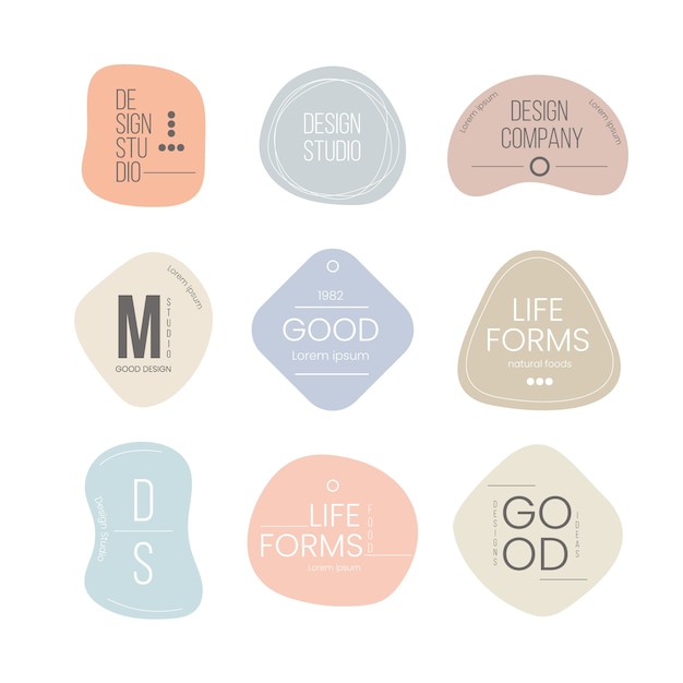 Logotipo mínimo definido com cores pastel