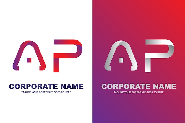 Logotipo moderno da letra ap