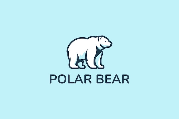 Logotipo moderno do urso polar ártico Conceito de design ousado e criativo