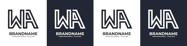 Vetor logotipo monograma wa simples adequado para qualquer empresa com inicial wa ou aw