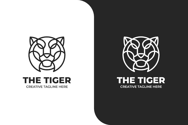 Vetor logotipo monoline tiger