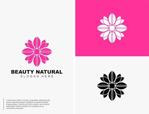 Logotipo natural de beleza de luxo