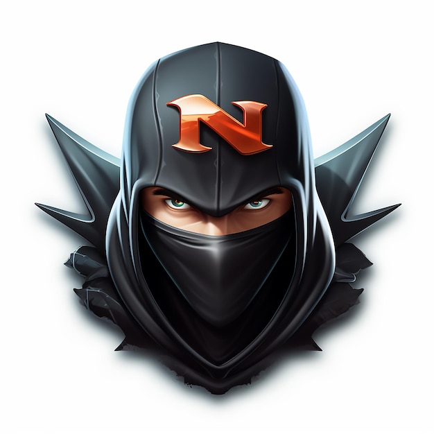 Vetor logotipo ninja 3d