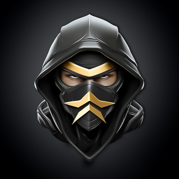 Vetor logotipo ninja 3d