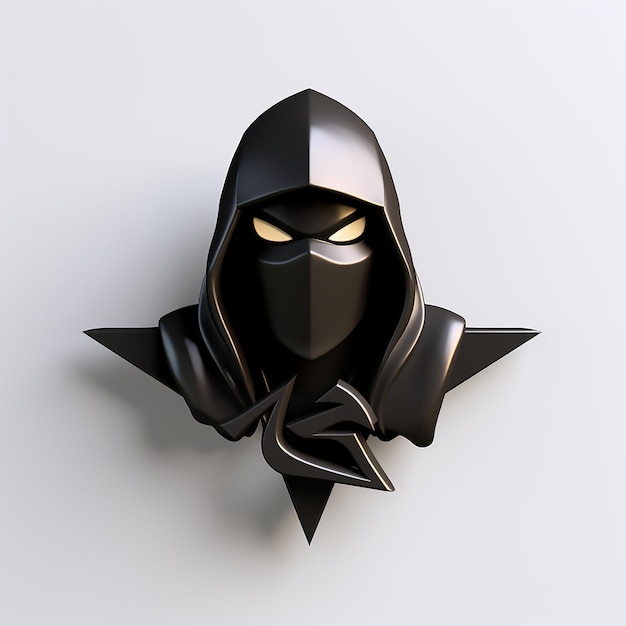 Vetor logotipo ninja 3d