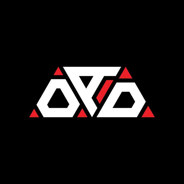 Logotipo OAD triângulo com forma de triângulo OAD logotipo triângulo desenho monograma OAD modelo de logotipo de vetor triangular com cor vermelha OAD logótipo triangular Simples Elegante e luxuoso OAD