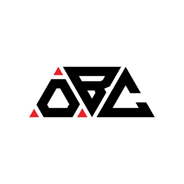Logotipo OBC triângulo com forma de triângulo OBC logotipo triângulo design monograma OBC triángulo vetor modelo de logotipo com cor vermelha OBC logótipo triangular Simples Elegante e luxuoso OBC