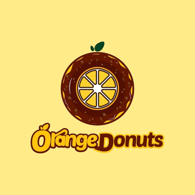 Vetor logotipo orang donuts ilustração estilo único